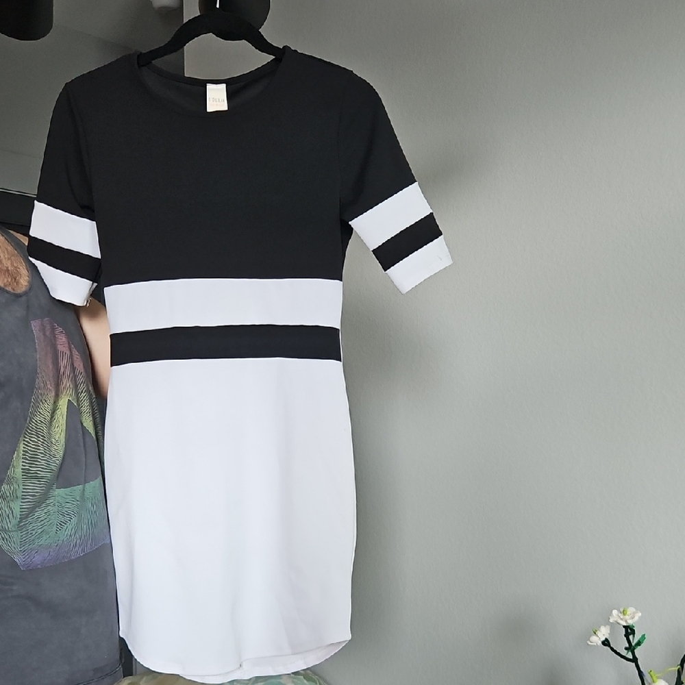 Elegant Black and White Women's Dress